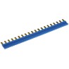 Finder Copper Jumper Link Busbar, Plastic, 93 Series, 6.2 mm Pitch, 6A Current Rating, Blue, Model 093.20