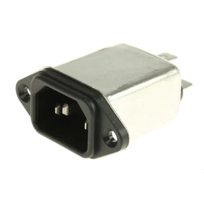 RS PRO 250V AC 6A Panel Mount IEC Filter Male Faston Termination 386-4188