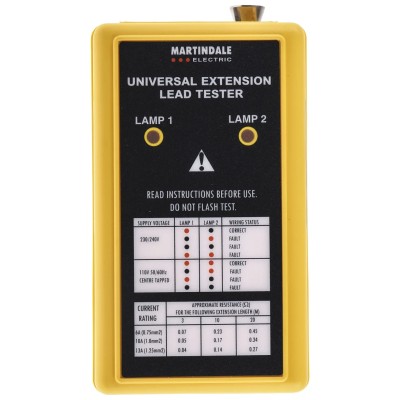 Martindale Dual Voltage Manual Extension Lead PAT Tester 110V-240V LTDV