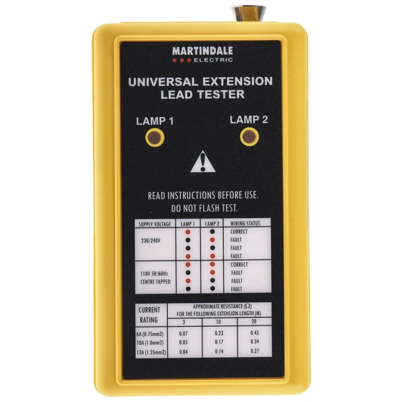 Martindale Dual Voltage Manual Extension Lead PAT Tester 110V-240V LTDV