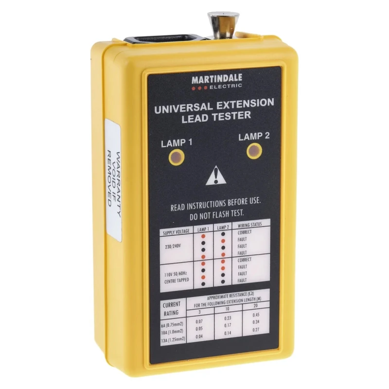 Martindale Dual Voltage Manual Extension Lead PAT Tester 110V-240V LTDV