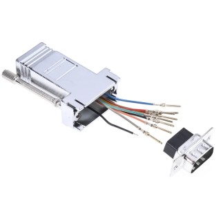 RS PRO 9-Way D-Sub to RJ45 Female Shielded Adapter 49.5mm Length RJ45