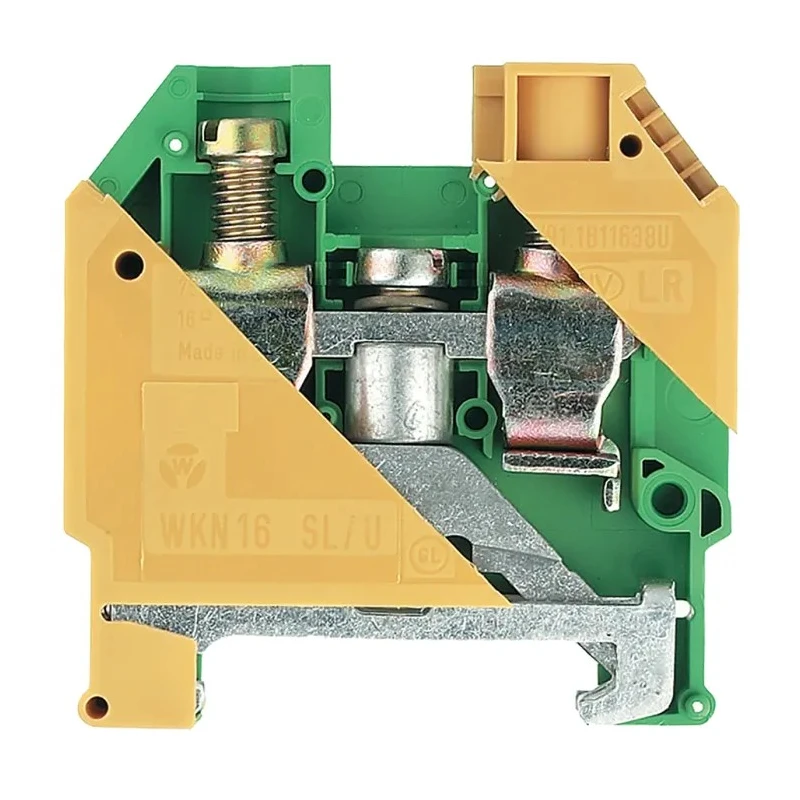 RS PRO 2-Way DIN Rail Earth Terminal Block, 16mm² Cable CSA, 14 to 4 AWG Wire, Screw Termination, Nylon Housing 384-7032