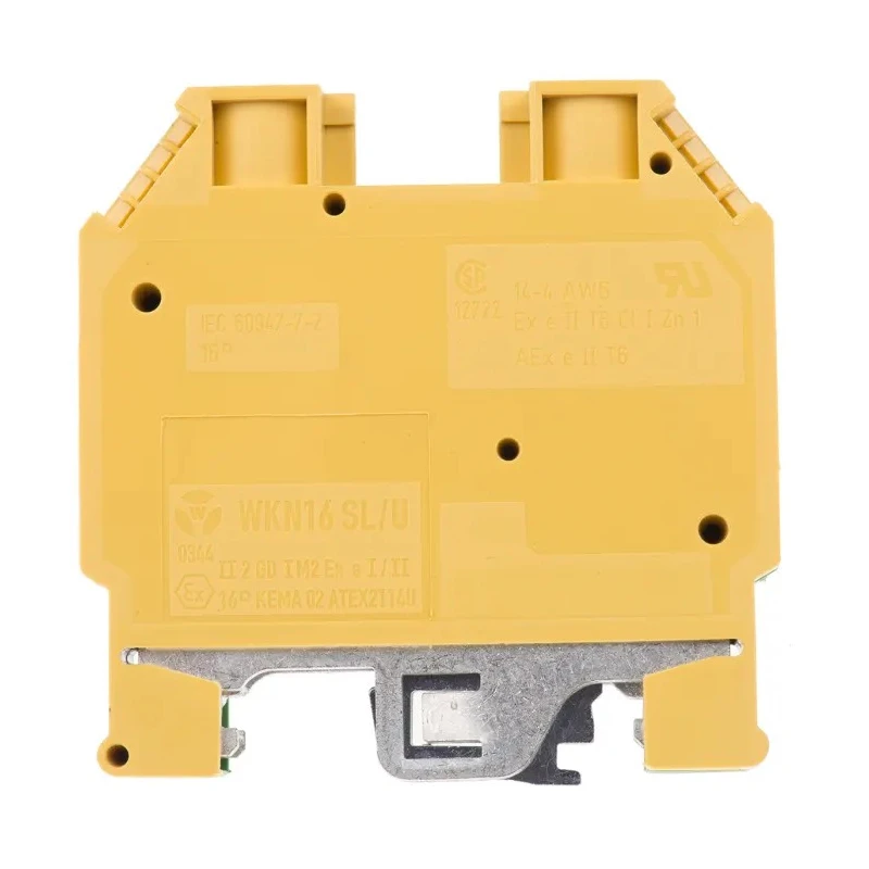 RS PRO 2-Way DIN Rail Earth Terminal Block, 16mm² Cable CSA, 14 to 4 AWG Wire, Screw Termination, Nylon Housing 384-7032