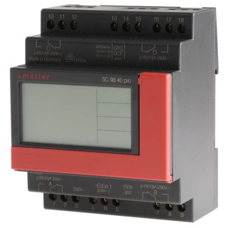 Muller Digital SC DIN Rail Time Switch 4-Channel 230V AC SC 98.40 PRO 230V 50-60HZ