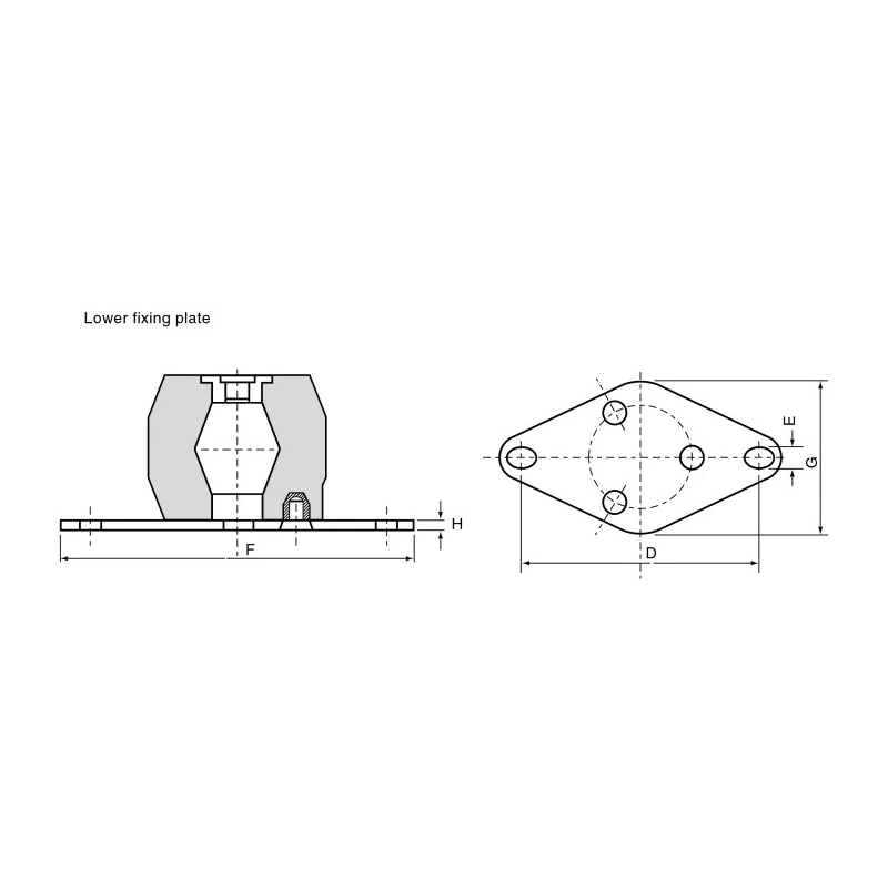 Paulstra Hutchinson M16 Anti-Vibration Mount Female Buffer Foot 85mm OD 70mm Height 810766