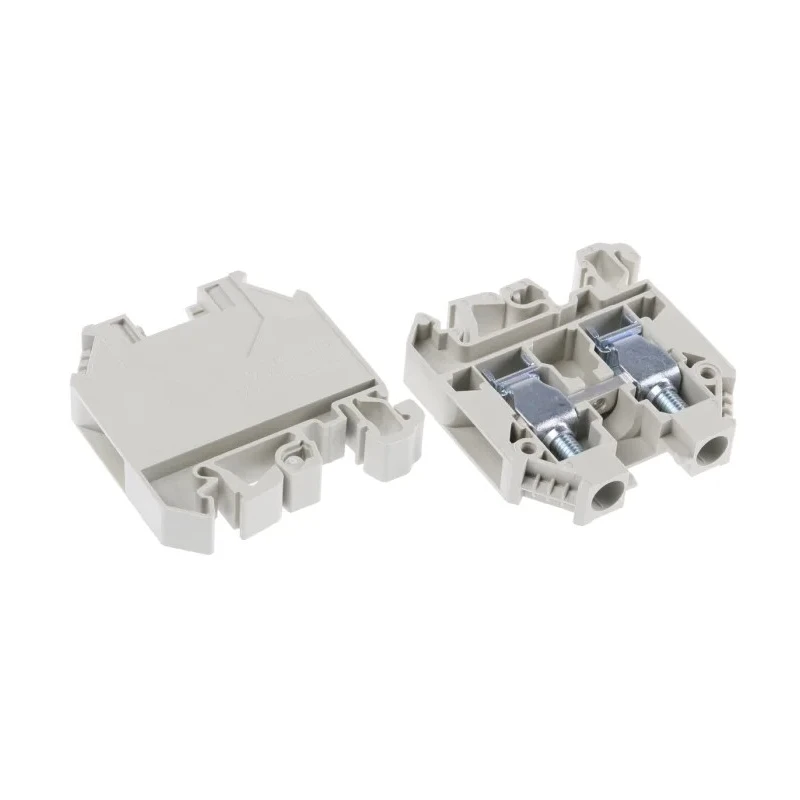 RS PRO Feed Through Terminal Block Grey 10mm² 1-Level Screw ATEX 57A 1kV 384-6988