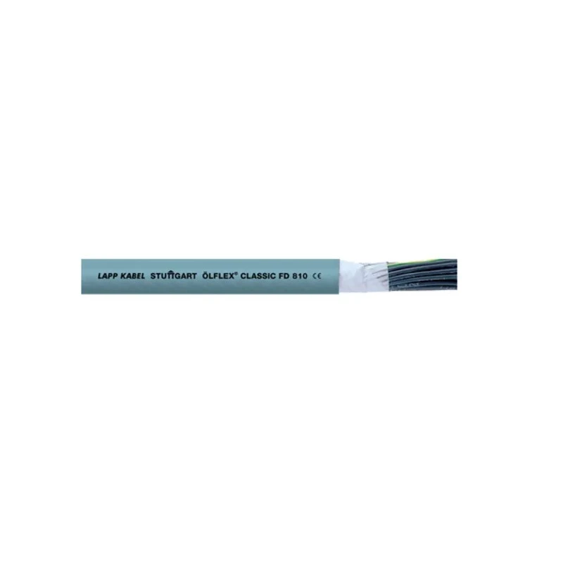 Lapp OLFLEX CLASSIC FD 810 Control Cable 12 Cores 18 AWG Bare Copper Conductor Polyvinyl Chloride Silver Grey Sheath 0026135