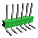 TE Connectivity AMPMODU MOD II Series Right Angle Through Hole Pin Header 6 Contacts 2.54 mm Pitch 1 Row 825437-6