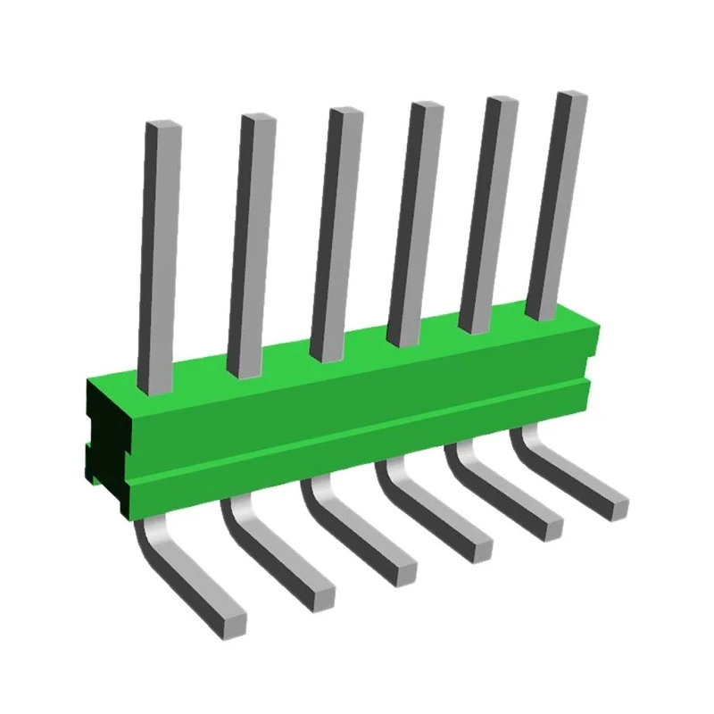 TE Connectivity AMPMODU MOD II Series Right Angle Through Hole Pin Header 6 Contacts 2.54 mm Pitch 1 Row 825437-6