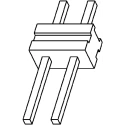 TE Connectivity AMPMODU MOD II Series Straight Through Hole Pin Header, 2 Contacts, 2.54 mm Pitch, 1 Row, Unshrouded 825433-2