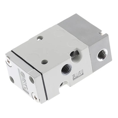 SMC Pneumatic Control Valve Pilot/Spring Actuation 3 Ports Push-in M5 Metric Connection Aluminium Body 3/2 Function SYJ500