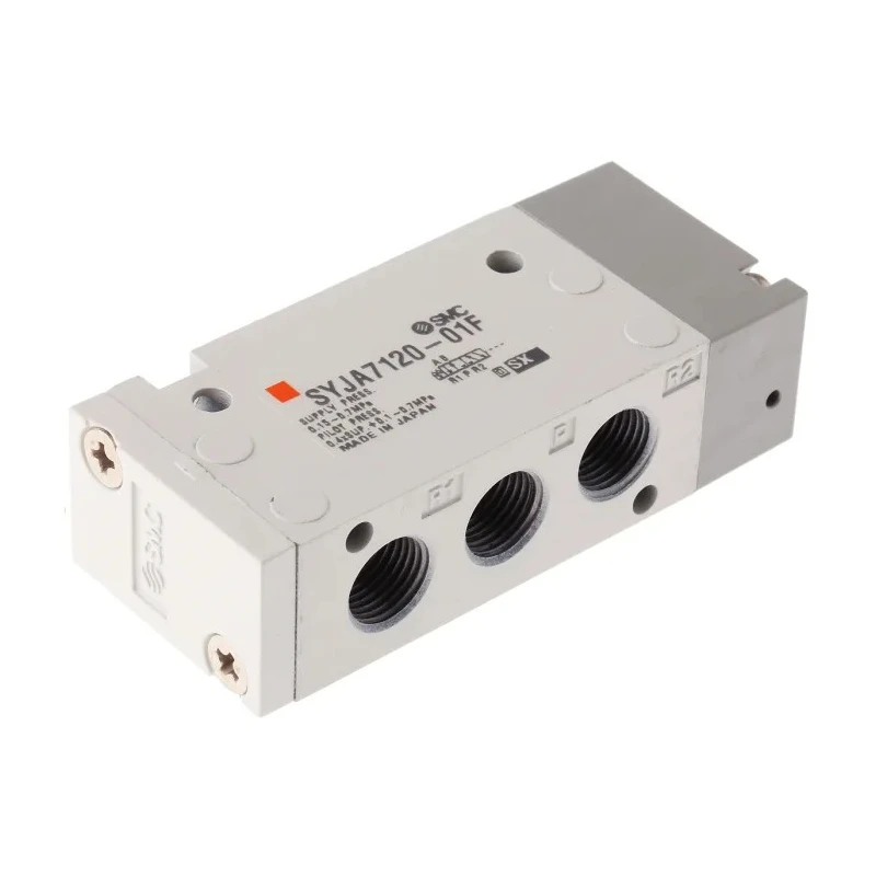 SMC Pneumatic Control Valve 5/2 Function Pilot/Spring Actuation G 1/8 Port 0.15-0.7 MPa 626 L/min Die Cast Aluminium SYJA7000