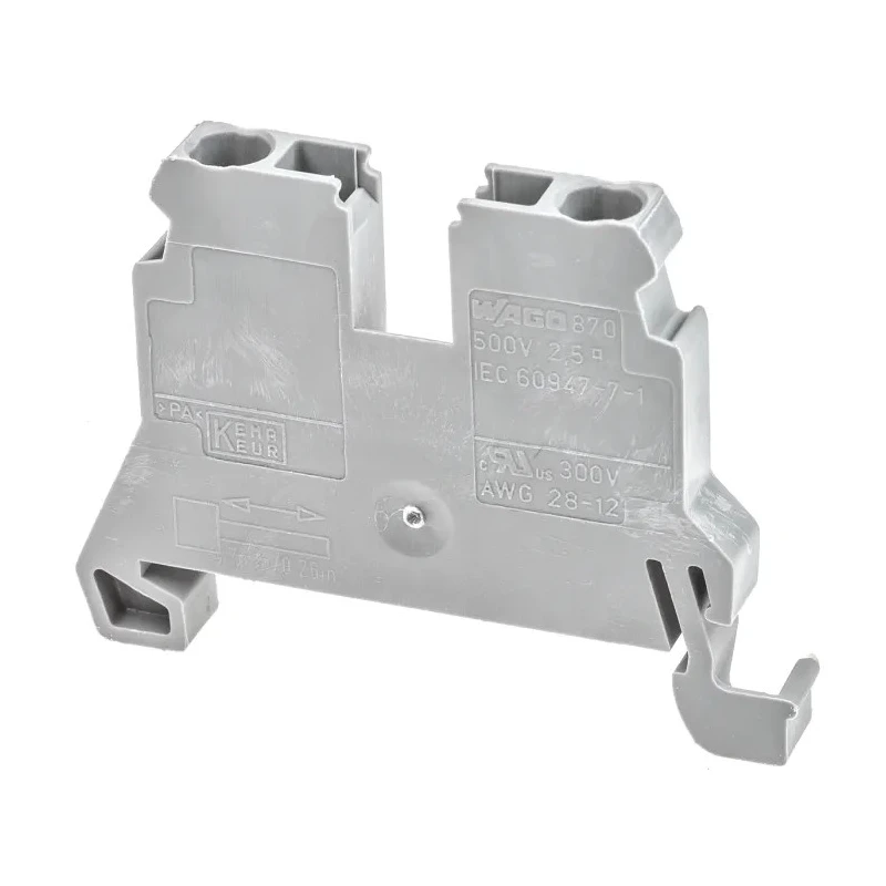 WAGO 870 Series DIN Rail Terminal Block Grey, 2.5mm² Cable CSA, 1-Level, Cage Clamp, 500V, 24A 870-901