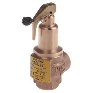 Nabic Valve Safety Products 3 bar Pressure Relief Valve Threaded Inlet/Outlet 1/2 in Bronze Body N-542-015 3 BAR