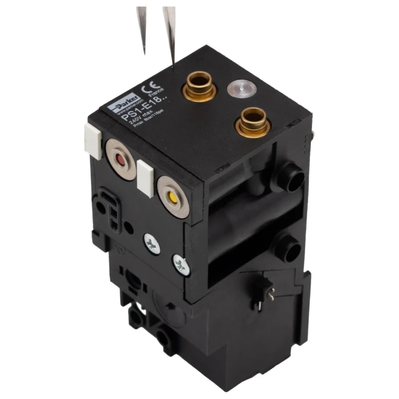 Parker Pneumatic Solenoid Valve Push-in Port 4 mm, NO, 4/2 NO Solenoid/Spring, DIN Rail Mount, 24V PS1-E181