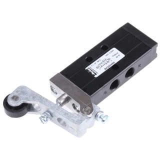 Parker Roller Pneumatic Manual Control Valve B43 Series G 1/8 Port Size, 5/2 Valve Function, Die Cast Zinc Body, 8 B43004RS