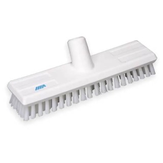 Vikan Hard Bristle Deck Scrubbing Brush, White Polyethylene Terephthalate Bristles 24mm Length 70415