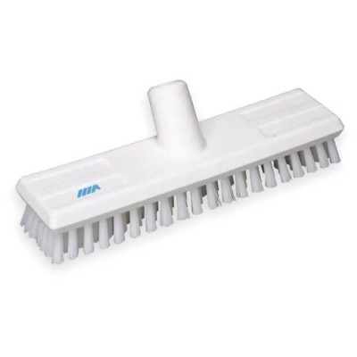 Vikan Hard Bristle Deck Scrubbing Brush, White Polyethylene Terephthalate Bristles 24mm Length 70415