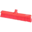 Vikan Red Push Broom with Polyethylene Terephthalate Bristles for Dry and Wet Areas 410mm Width 31794