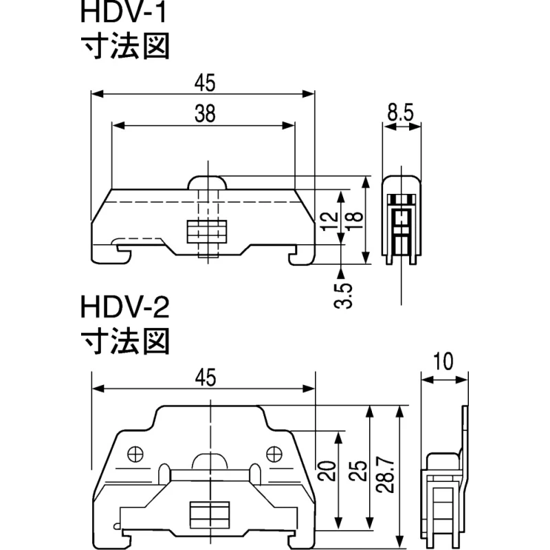 Toyogiken HDV Series End Stop Accessory for Use with DIN Rail Terminal Blocks HDV-2