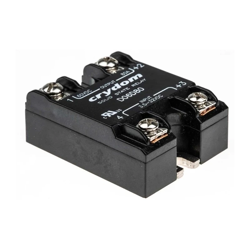 Crydom Solid State Relay Panel Mount 80 A Load 60 V dc Load 32 V Control D06D80