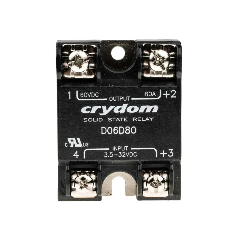 Crydom Solid State Relay Panel Mount 80 A Load 60 V dc Load 32 V Control D06D80