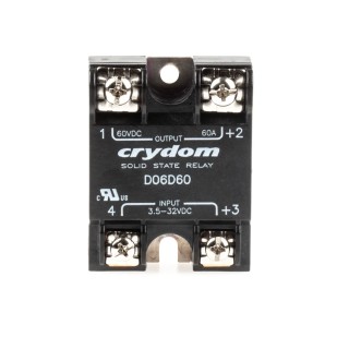 Crydom Solid State Relay, 60A Load, 60V DC Load, Panel Mount, 32V Control D06D60