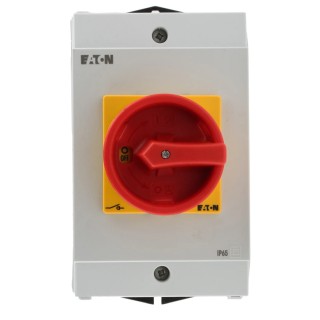 Eaton 2-Pole Surface Isolator Switch IP65, 32A, 13 kW, 1 Phase, Red Handle IP65