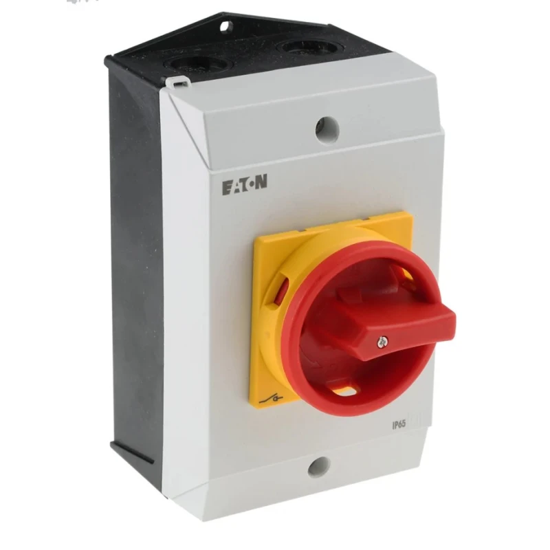 Eaton 2-Pole Surface Isolator Switch IP65, 32A, 13 kW, 1 Phase, Red Handle IP65