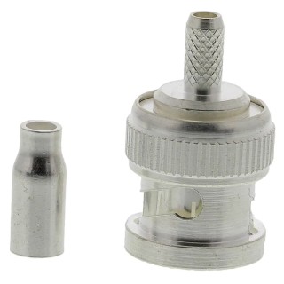 TE Connectivity BNC Series Coaxial Connector Cable Male BNC 50 Ω Straight Body Crimp 1-1337430-0