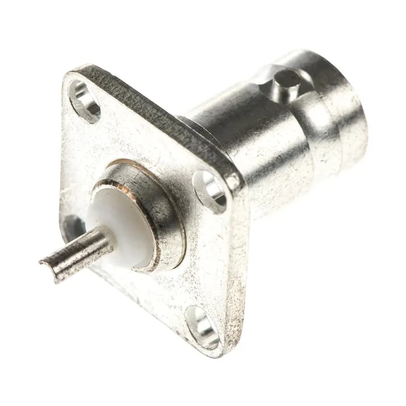 TE Connectivity Greenpar Series Coaxial Connector Flange Female BNC, 50 Ω, Straight Body, Solder Termination 1-1337446-0