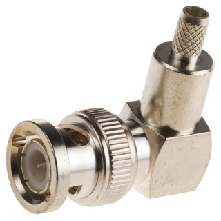 TE Connectivity BNC Series 50 Ω Coaxial Connector Cable Male BNC, Right Angle Body, Crimp Termination 1-1478075-0