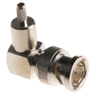 TE Connectivity BNC Series 75 Ω Coaxial Connector Cable Male BNC, Right Angle Body Crimp 1-1337440-0