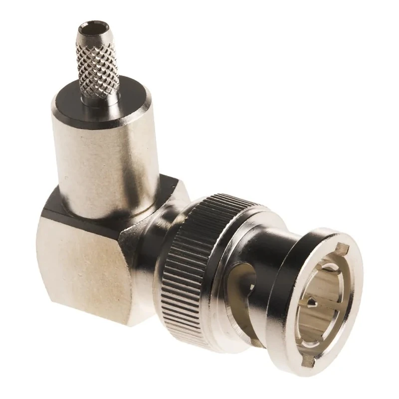 TE Connectivity BNC Series 75 Ω Coaxial Connector Cable Male BNC, Right Angle Body Crimp 1-1337440-0