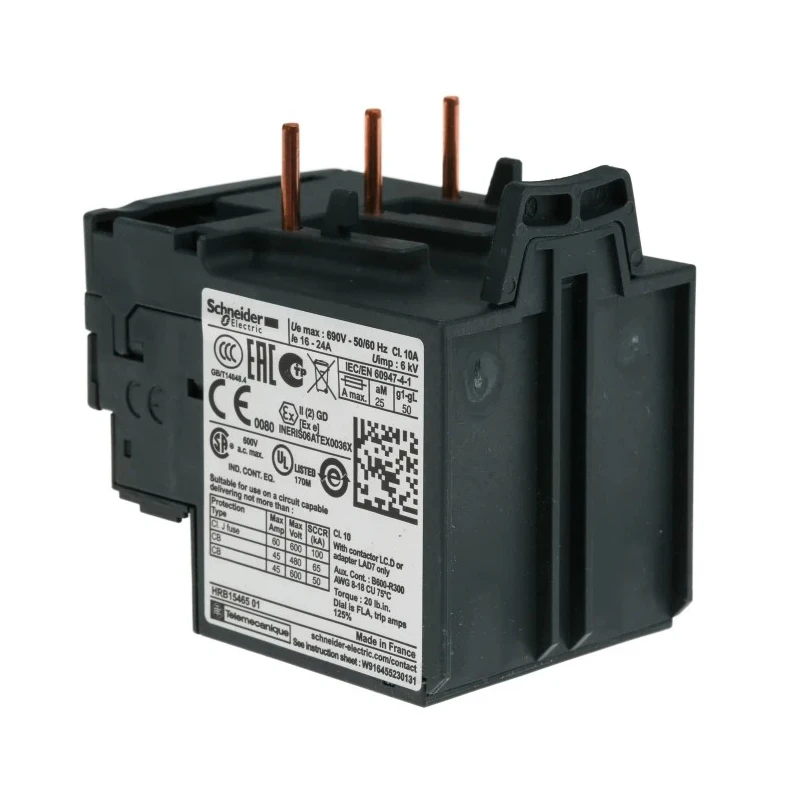 Schneider Electric Thermal Overload Relay 1 NO/1 NC, 16A to 24A FLC, 24A Contact Rating, 15 kW Power Rating, 3 Pole LRD22