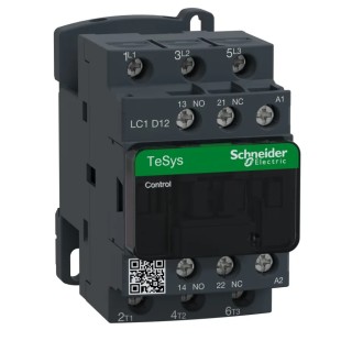 Schneider Electric LC1D Contactor, 230V AC Coil, 3-Pole, 12A, 5.5 kW, 3 NO Auxiliary Contacts, 690V AC 
