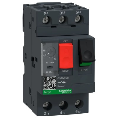 Schneider Electric Motor Protection Circuit Breaker 13A to 18A, Thermal Magnetic, 690V, IP20, 3 Poles GV2ME