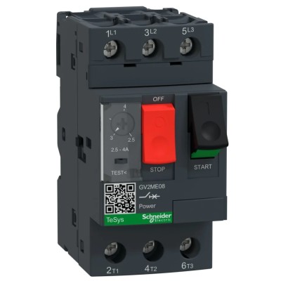 Schneider Electric Motor Protection Circuit Breaker 2.5-4A, 690V, Thermal Magnetic Sensing, 3 Poles GV2ME