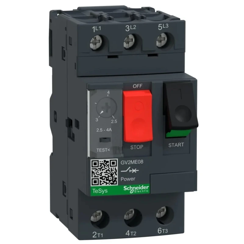 Schneider Electric Motor Protection Circuit Breaker 2.5-4A, 690V, Thermal Magnetic Sensing, 3 Poles GV2ME