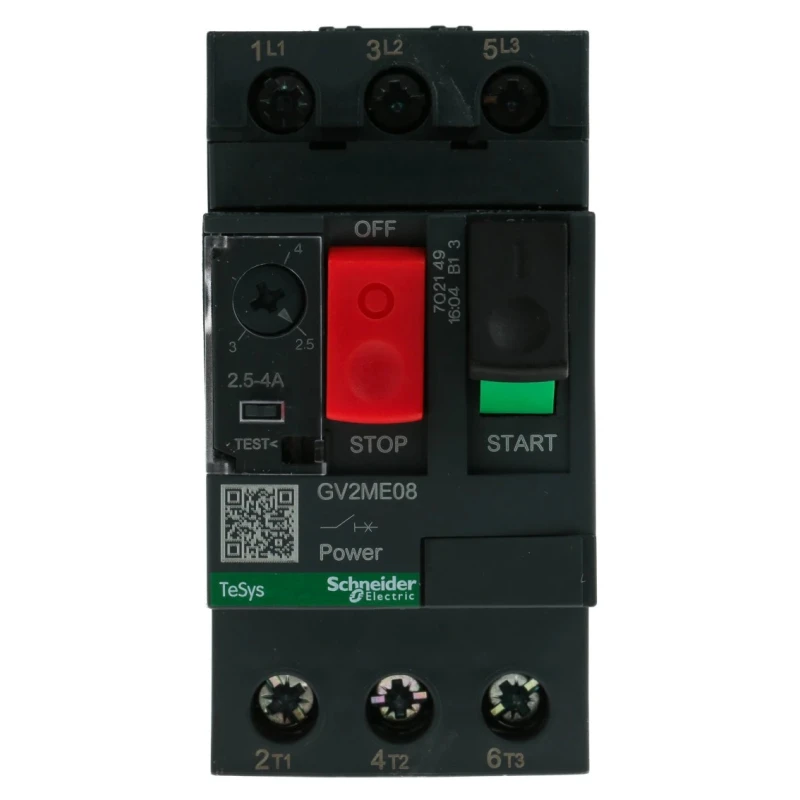 Schneider Electric Motor Protection Circuit Breaker 2.5-4A, 690V, Thermal Magnetic Sensing, 3 Poles GV2ME