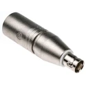 Neutrik Audio Female BNC Straight XLR AV Adapter 5V Steel Housing Silver NA2MBNC