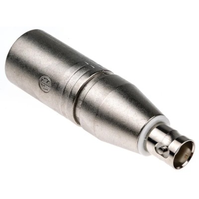 Neutrik Audio Female BNC Straight XLR AV Adapter 5V Steel Housing Silver NA2MBNC