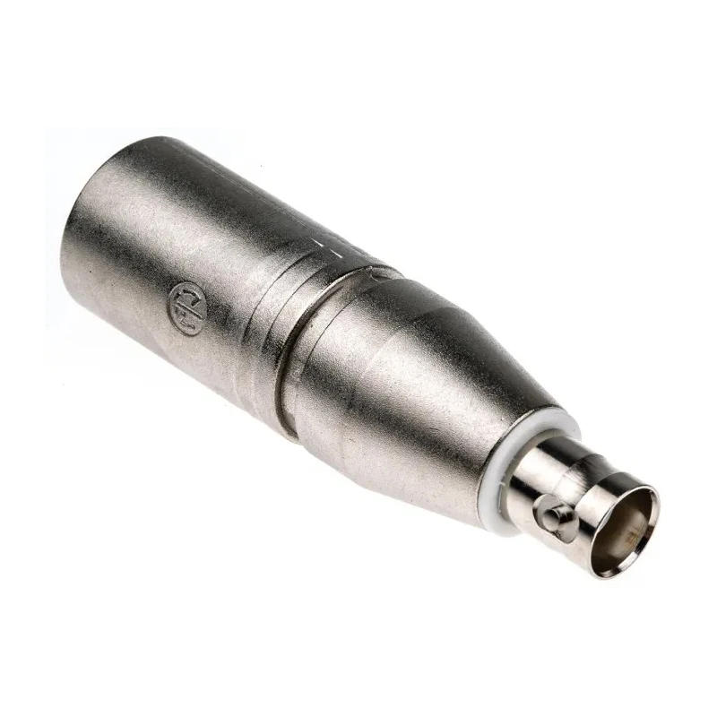 Neutrik Audio Female BNC Straight XLR AV Adapter 5V Steel Housing Silver NA2MBNC