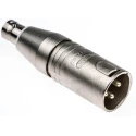 Neutrik Audio Female BNC Straight XLR AV Adapter 5V Steel Housing Silver NA2MBNC