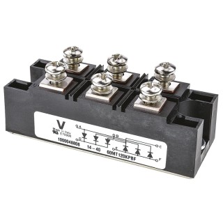 Vishay Bridge Rectifier Module Panel Mount, 3 Phase, 1200 V, 60 A Forward Current, 6-Pin VS-60MT120KPBF