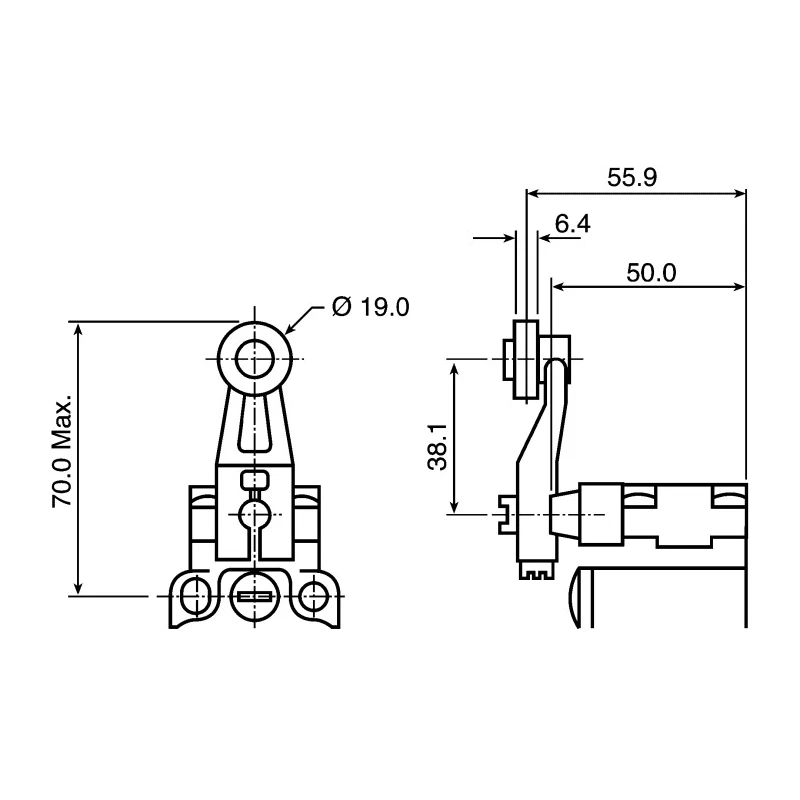 Honeywell Technologies GXA Series Roller Lever Limit Switch, IP66, Die Cast Zinc Housing, 250V AC, 4A 