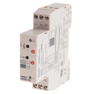 Omron DIN Rail Timer Relay 2-Contact 24 to 48 V DC 230 V AC 24 V AC 0.1 to 120 Seconds 1-Function H3DS