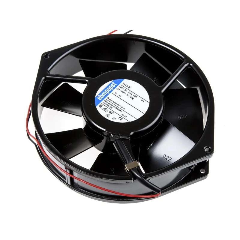 ebm-papst 7100 N Series Axial Fan 24V DC 12W 308 m³/h 2850 RPM IP54 150mm x 150mm x 38mm 