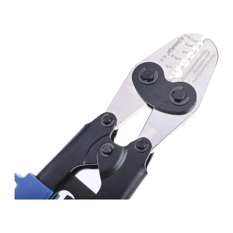 Klauke Hand Crimp Tool, 325 mm Length, 0.75 mm² to 16 mm² Capacity, Ratchet Mechanism, Ergonomic Handles K2